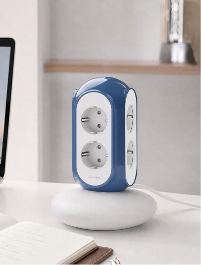 MiaoLab Tower Power Strips(Multiple Socket 6-Way with Switch)