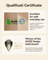 MiaoLab thermostatic tableware RoHS and REACH compliance certificates and MUSE Design Gold Award