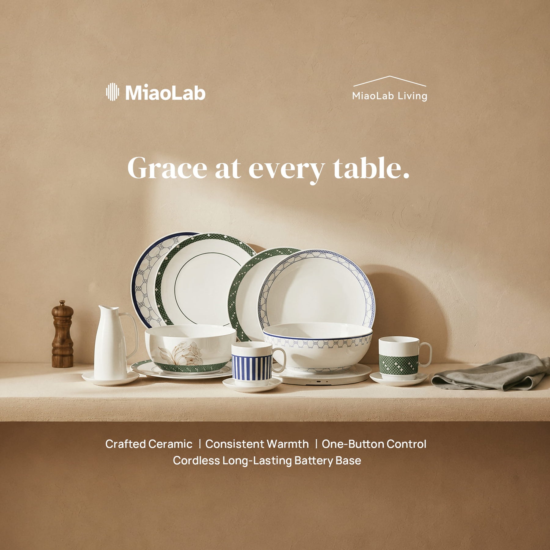 MiaoLab Smart Warming Tableware Set